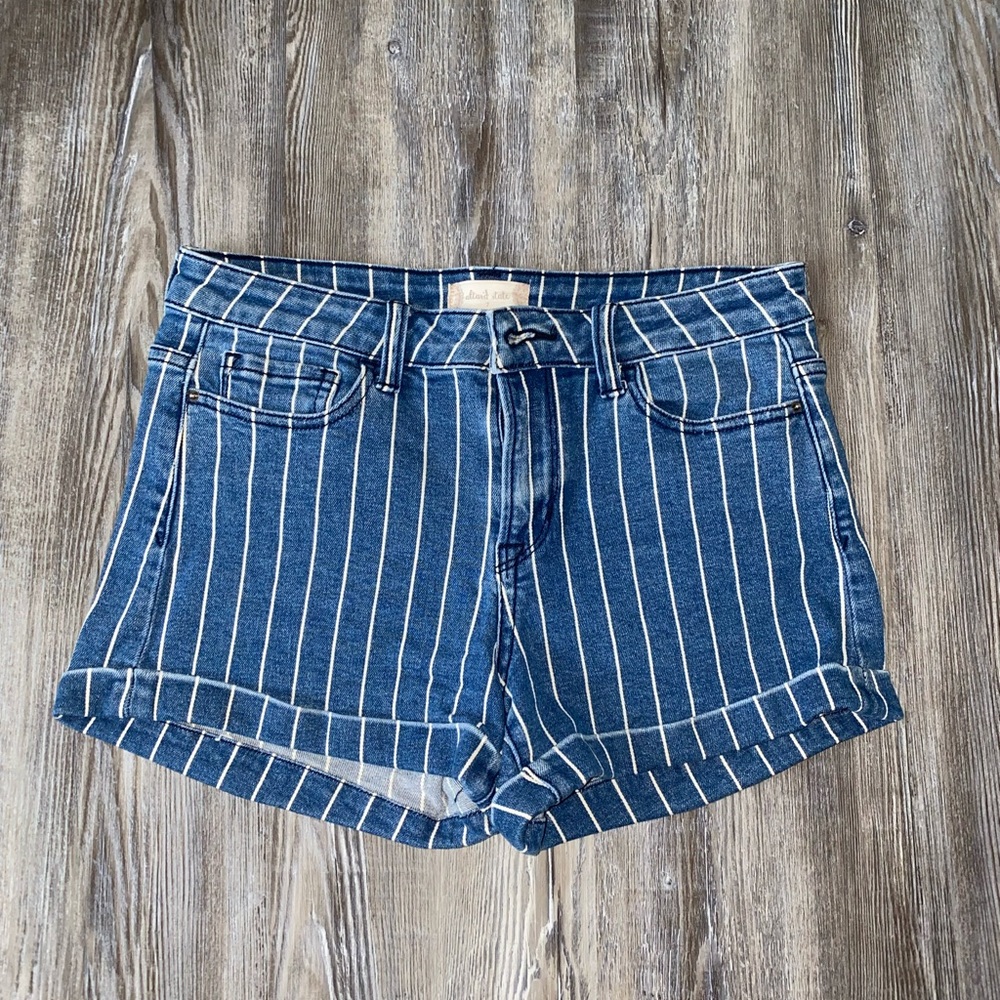 Altar’d State Denim Striped Shorts